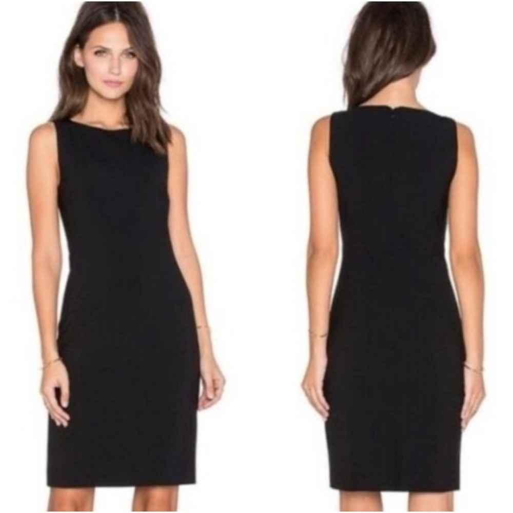 Theory Dress Women 12 Black Betty 2 Urban Wool Blend Mini Sheath Office Academia
